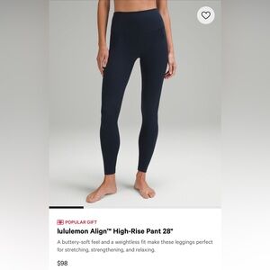 Lululemon Align 28 inch High rise leggings